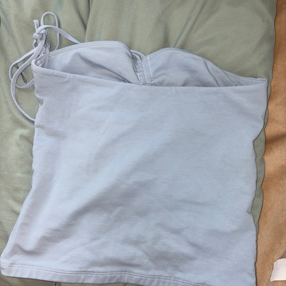 Aritzia TNA Chill - Light Blue Strapless Top